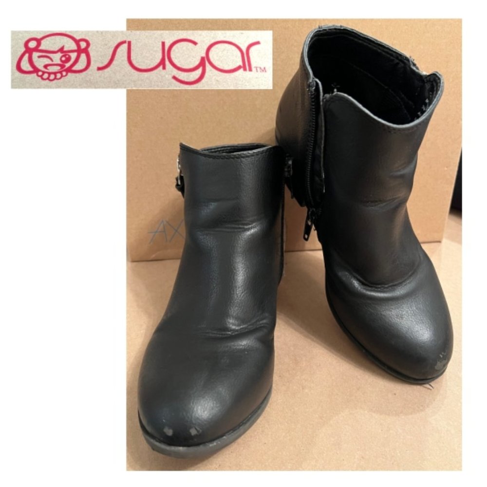 Sugar "Chocolate Pie" black booties; girls' size 3